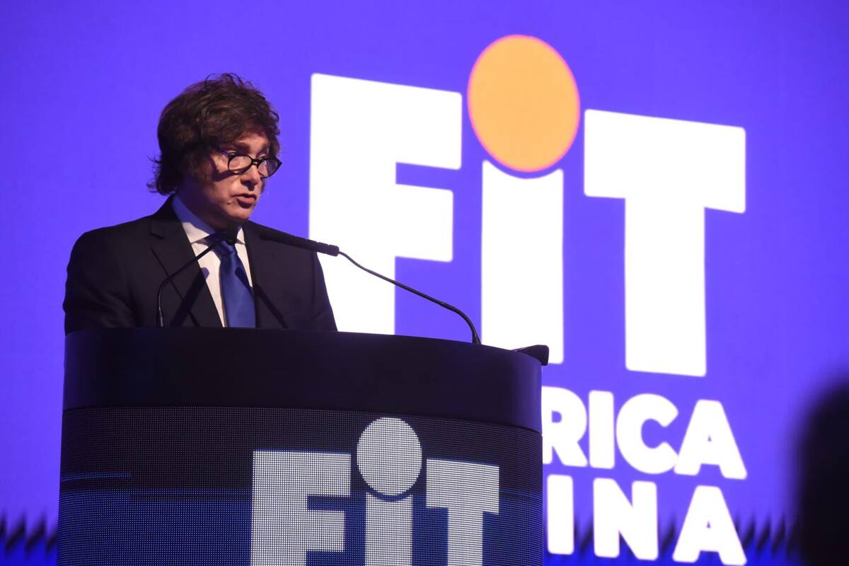Javier Milei en la inauguración de la FIT.