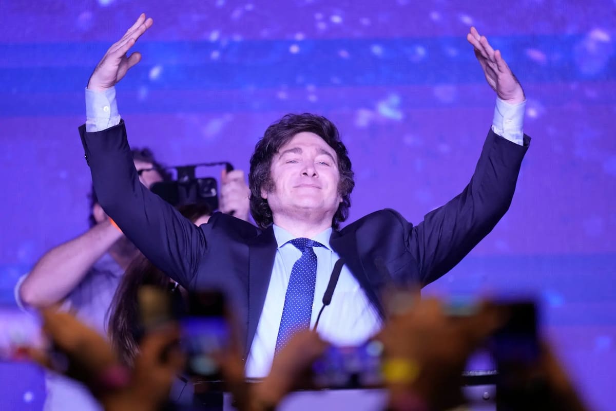 Javier Milei, en la noche de su triunfo en las PASO