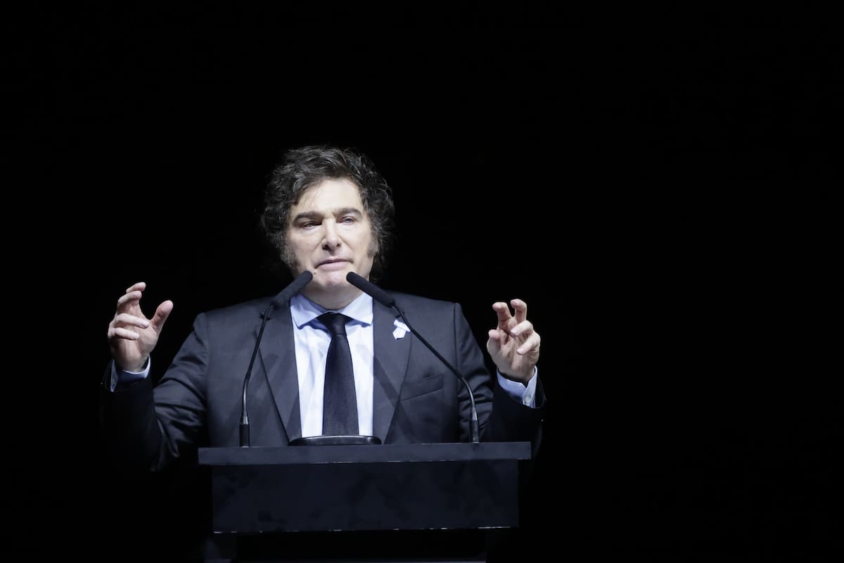 Javier Milei en la presentación de su libro en el Luna Park