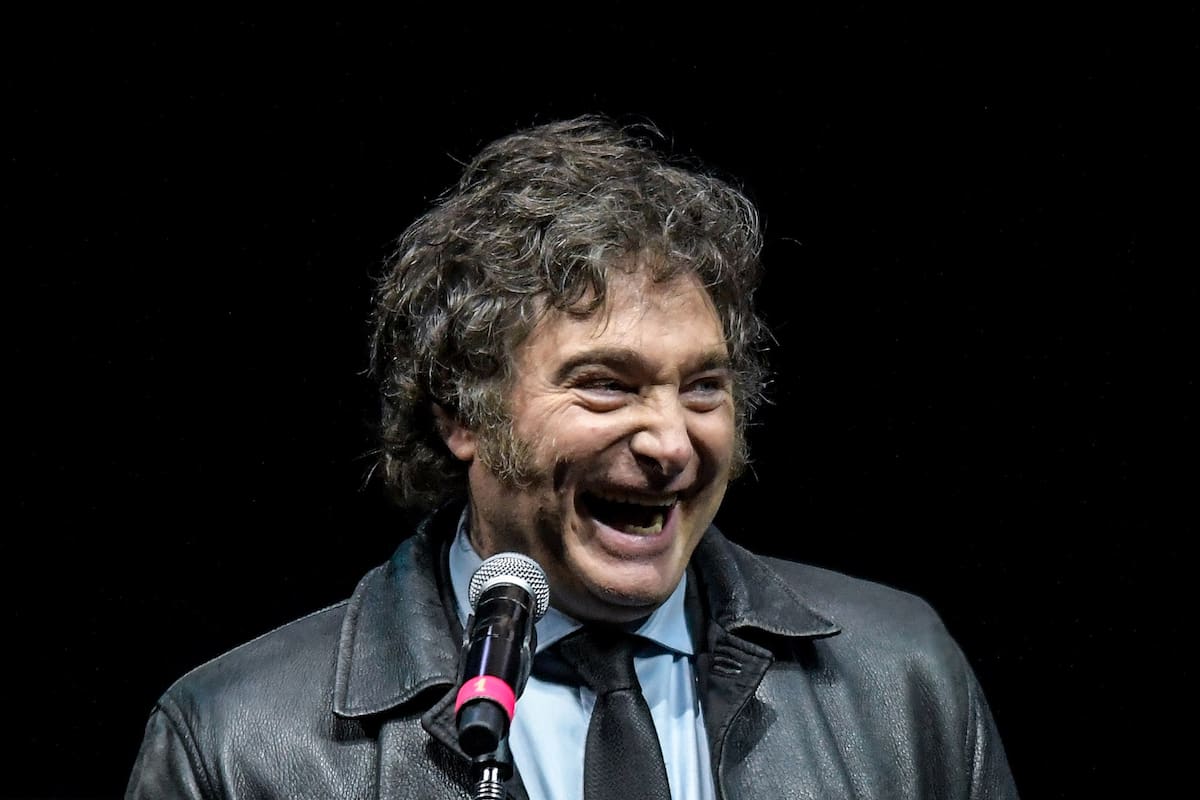 Javier Milei en la presentacón de "Capitalismo, socialismo y la trampa neoclásica" en el Luna Park