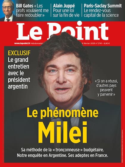 Javier Milei en la tapa de Le Point