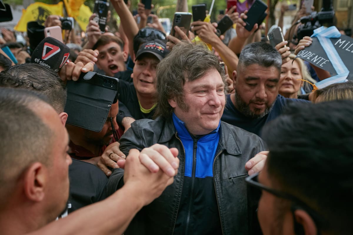 Javier Milei, en Mendoza, durante la campaña electoral