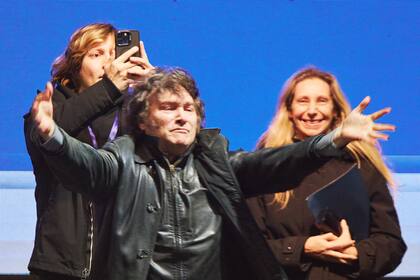 Javier Milei, en Moreno, durante el cierre de campaña de LLA