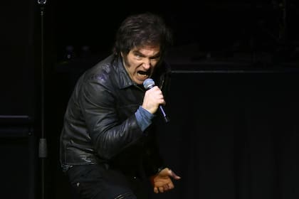 Javier Milei en su show del Movistar Arena, el lunes 6 de octubre