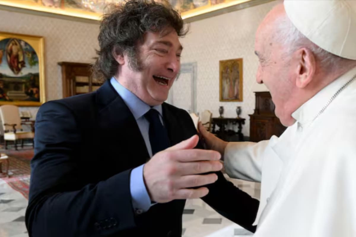 Javier Milei, en su visita al papa Francisco en 2024