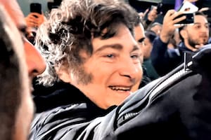 Javier Milei, en un acto de campaña en Villa Lugano