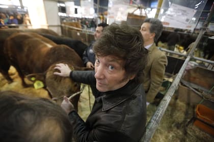 Javier Milei en una visita a la Rural en 2022