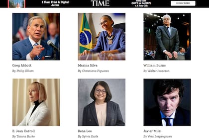 Javier Milei fue elegido como uno de los 100 personajes del año en la revista Time