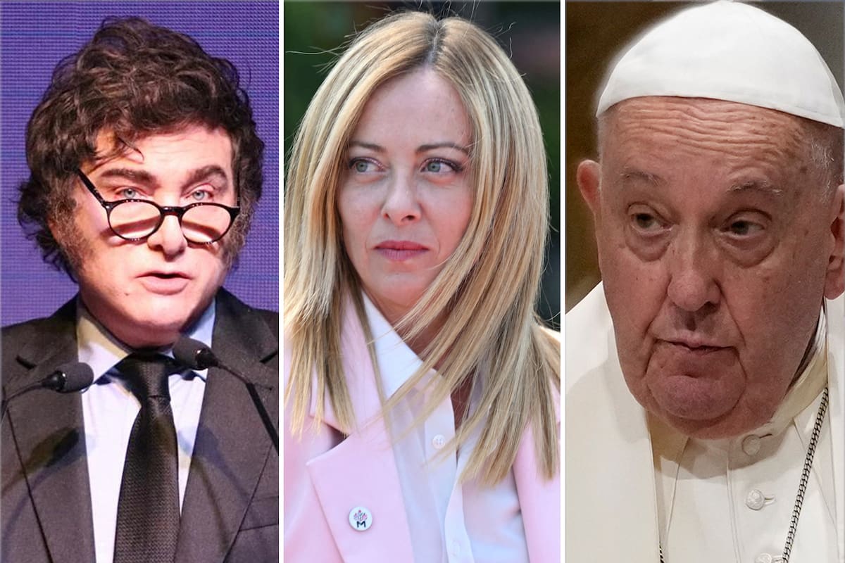 Javier Milei, Giorgia Meloni y el papa
