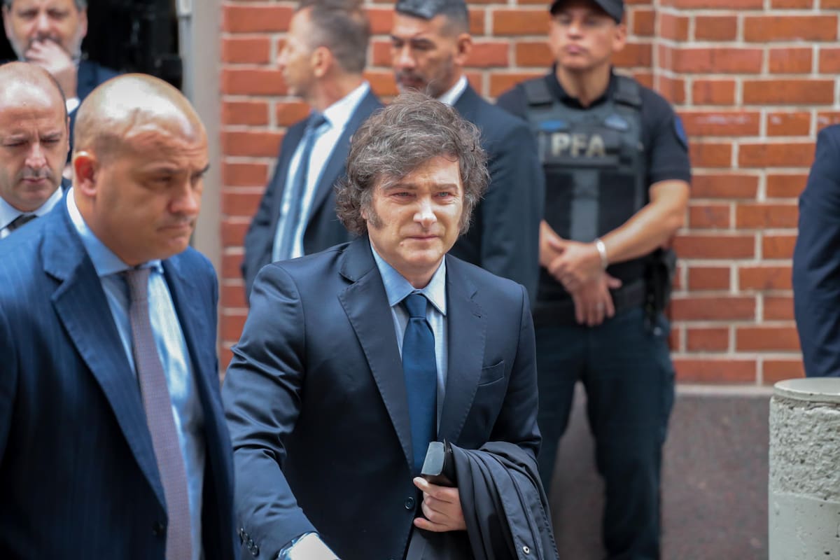 Javier Milei, hoy, en un acto con la comunidad judía