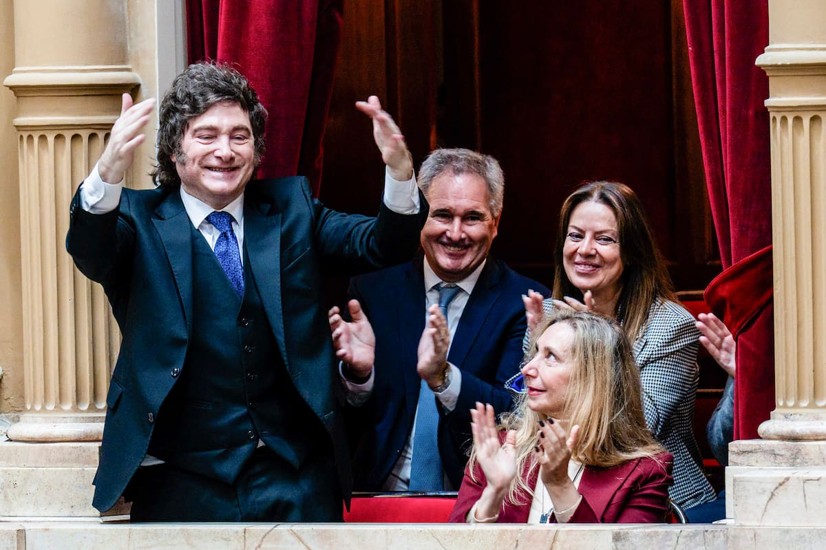 Javier Milei junto a Karina Milei, Sandra Pettovello y Pablo Quirno