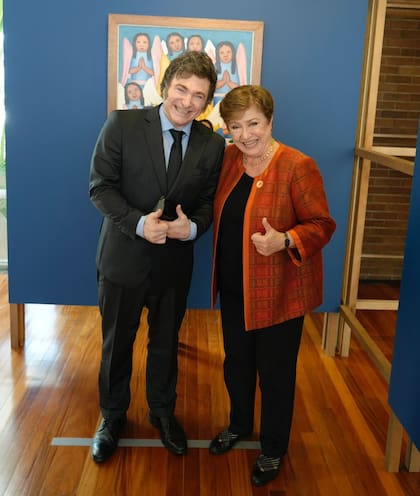 Javier Milei junto a Kristalina Georgieva