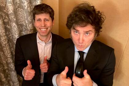 Javier Milei junto a Sam Altman, CEO de OpenAI