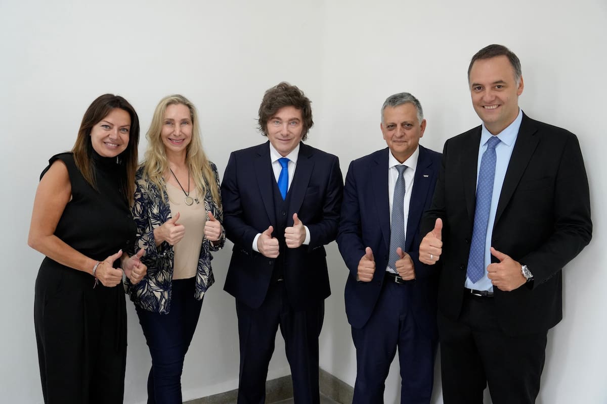 Javier Milei junto a Sandra Pettovello, su hermana Karina, Daniel Marín y Manuel Adorni