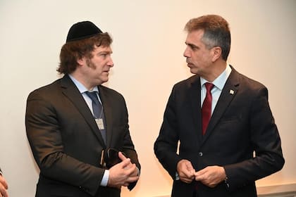 Javier Milei junto al canciller israelí, Eli Cohen