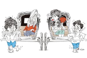 Javier Milei, Karina Milei, Cristina Kirchner y Axel Kicillof
