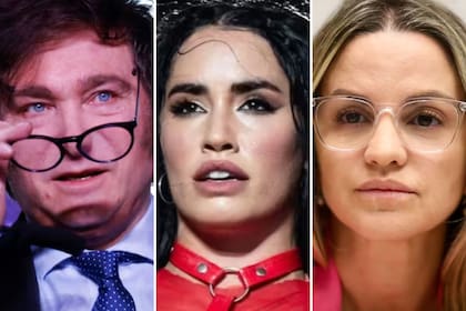 Javier Milei, Lali Espósito y Carolina Píparo