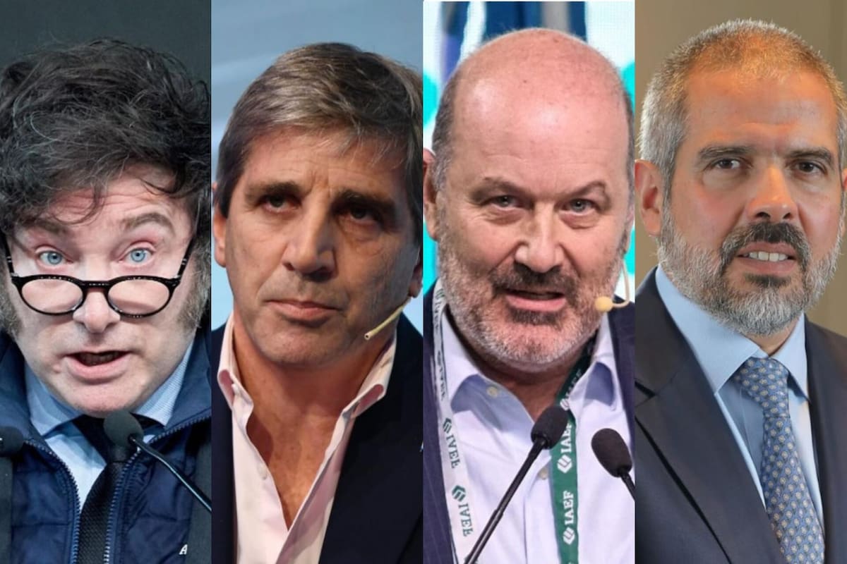 Javier Milei, Luis Caputo, Federico Sturzenegger y Luis Perez Companc