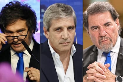 Javier Milei, Luis Caputo y Claudio Zuchovicki