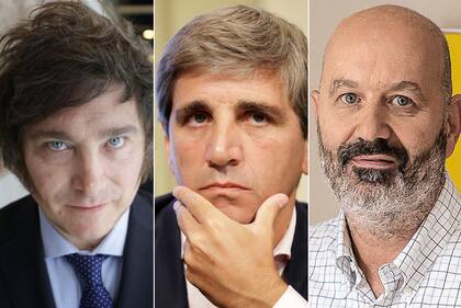 Javier Milei, Luis Caputo y Federico Sturzenegger