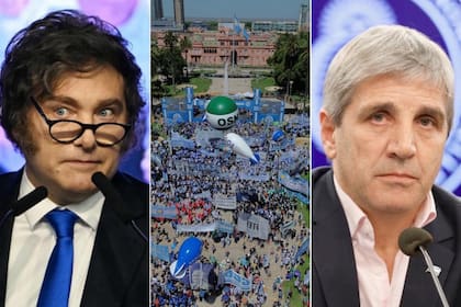 Javier Milei, Luis Caputo y la marcha de la CGT