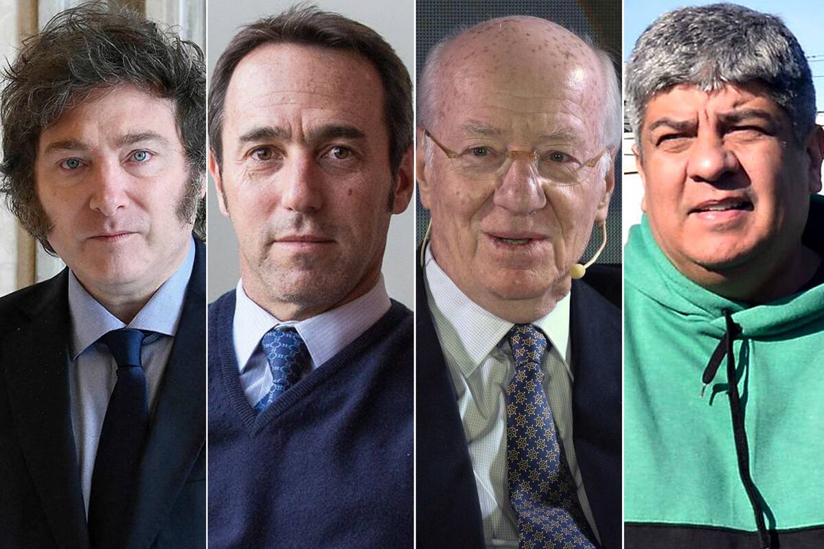Javier Milei, Marcos Galperin, Paolo Rocca y Pablo Moyano