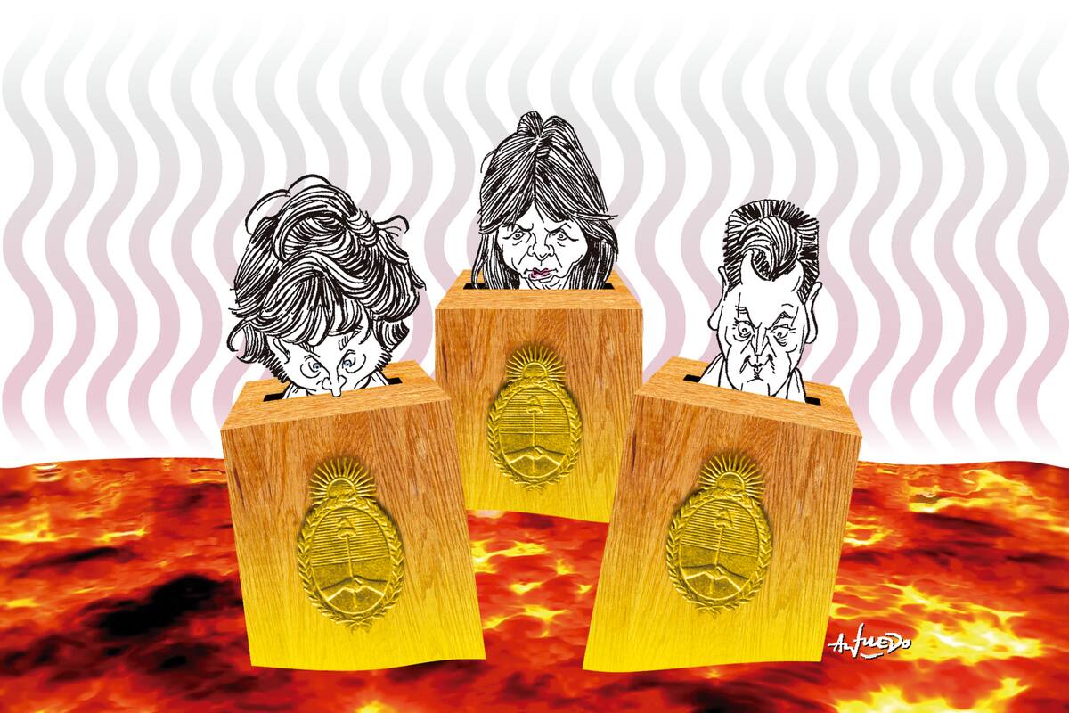 Javier Milei, Patricia Bullrich y Sergio Massa