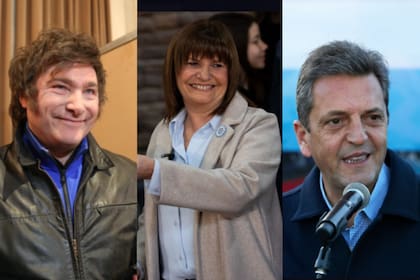Javier Milei, Patricia Bullrich y Sergio Massa competirán en las elecciones generales