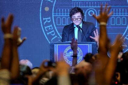 Javier Milei pidió al Gobierno "que se haga cargo" de la situación económica hasta la transición el 10 de diciembre. (AP Foto/Natacha Pisarenko)