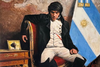 Javier Milei pintado como Napoleón por el artista Fabián Pérez
