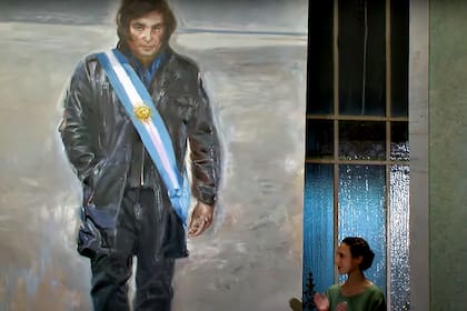 Javier Milei recibió un cuadro de regalo, en Madrid, España