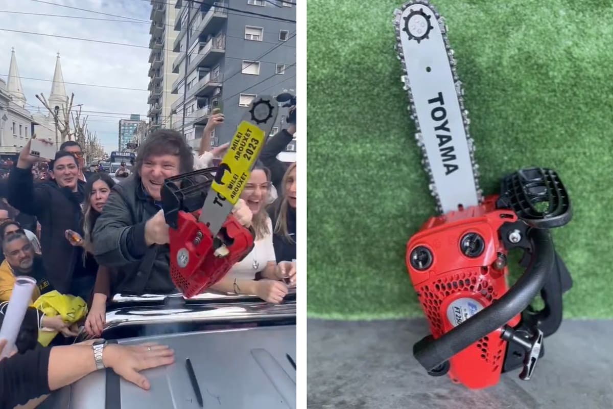 Javier Milei sacó una motosierra de origen chino en plena campaña electoral