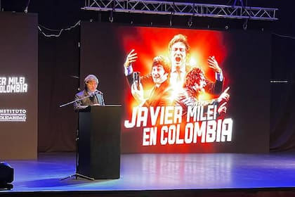 Javier Milei se presentó en un acto en Colombia, a pocos días del ballotage presidencial