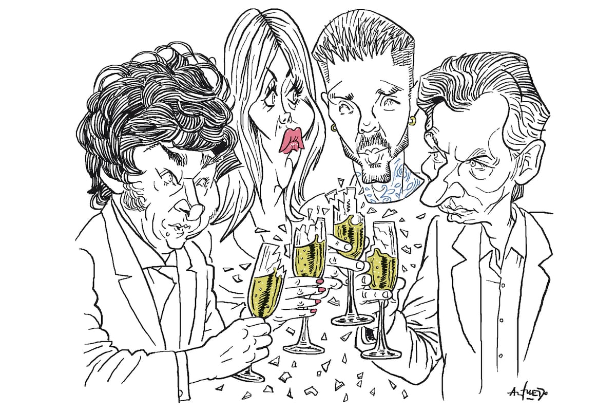 Javier Milei, Wanda Nara, Mauro Icardi y Mauricio Macri