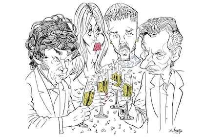 Javier Milei, Wanda Nara, Mauro Icardi y Mauricio Macri