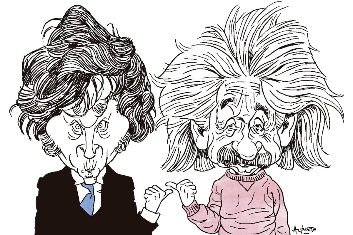 Javier Milei y Albert Einstein