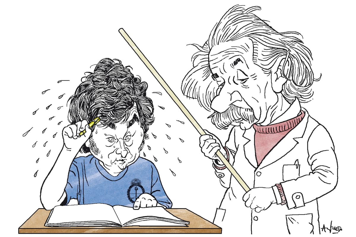 Javier Milei y Albert Einstein
