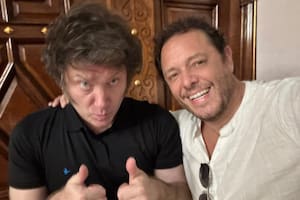 Javier Milei y Demian Reidel, cuando se encontraron en la Casa Rosada en enero