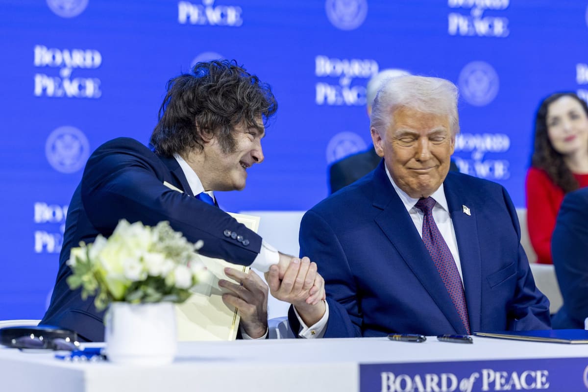 Javier Milei y Donald Trump, durante su última reunión en el foro económico de Davos 2026