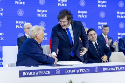 Javier Milei y Donald Trump en el foro económico de Davos en 2026