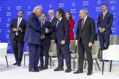 Javier Milei y Donald Trump en el foro economico de Davos 2026