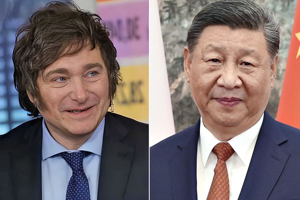 Javier Milei y el líder chino Xi Jinping