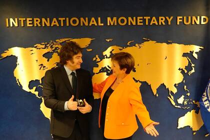 Javier Milei y Kristalina Georgieva, en la sede del FMI