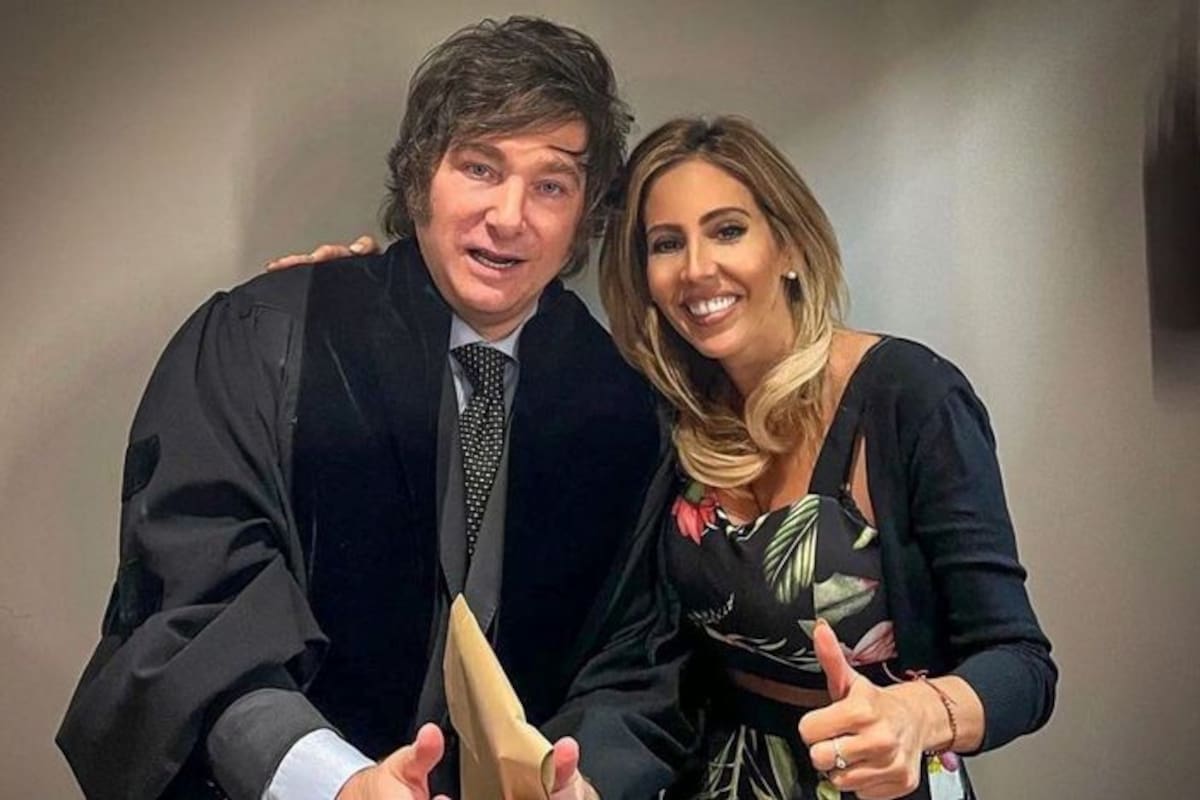 Javier Milei y la diputada libertaria Romina Diez, autora del nuevo proyecto de reforma laboral