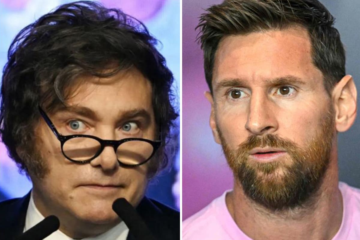 Javier Milei y Lionel Messi: el presidente desreguló el mercado yerbatero; el crack del fútbol, en tanto, con su mate y termo promociona la bebida