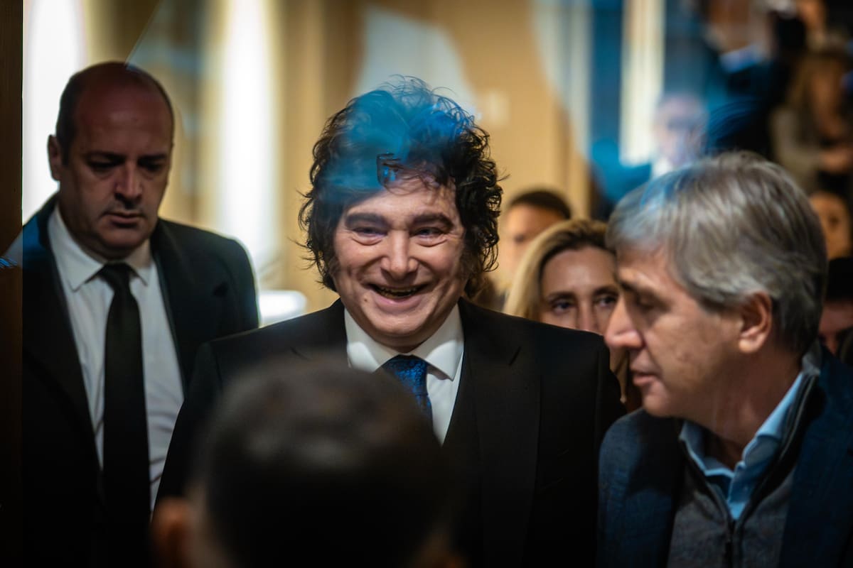 Javier Milei y Luis Caputo en el Congreso de la Nación para escuchar el informe de Manuel Adorni