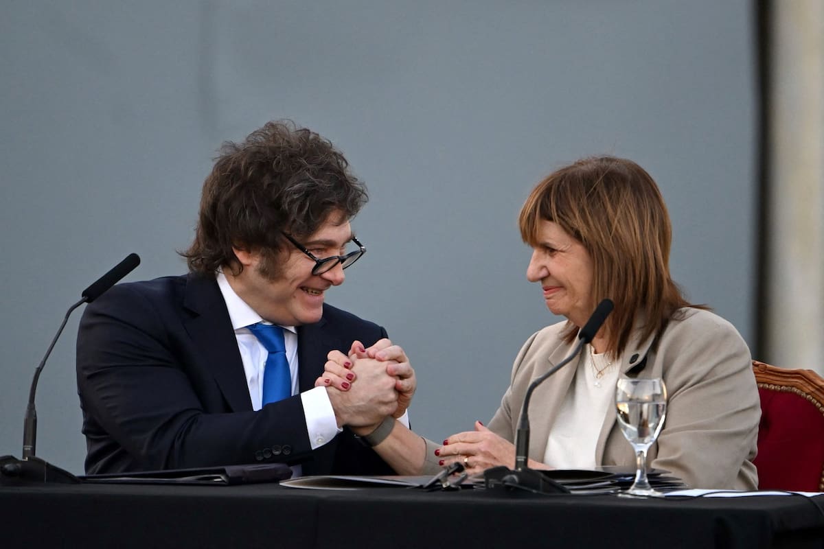 Javier Milei y Patricia Bullrich, cuando anunciaron una reforma del Código Penal