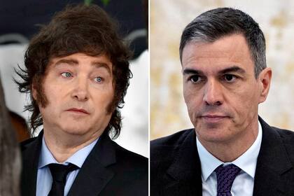 Javier Milei y Pedro Sánchez