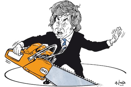 Javier Milei y su afamada motosierra