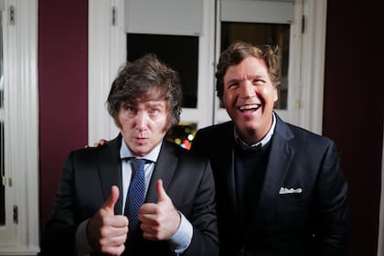 Javier Milei y Tucker Carlson, en Buenos Aires
